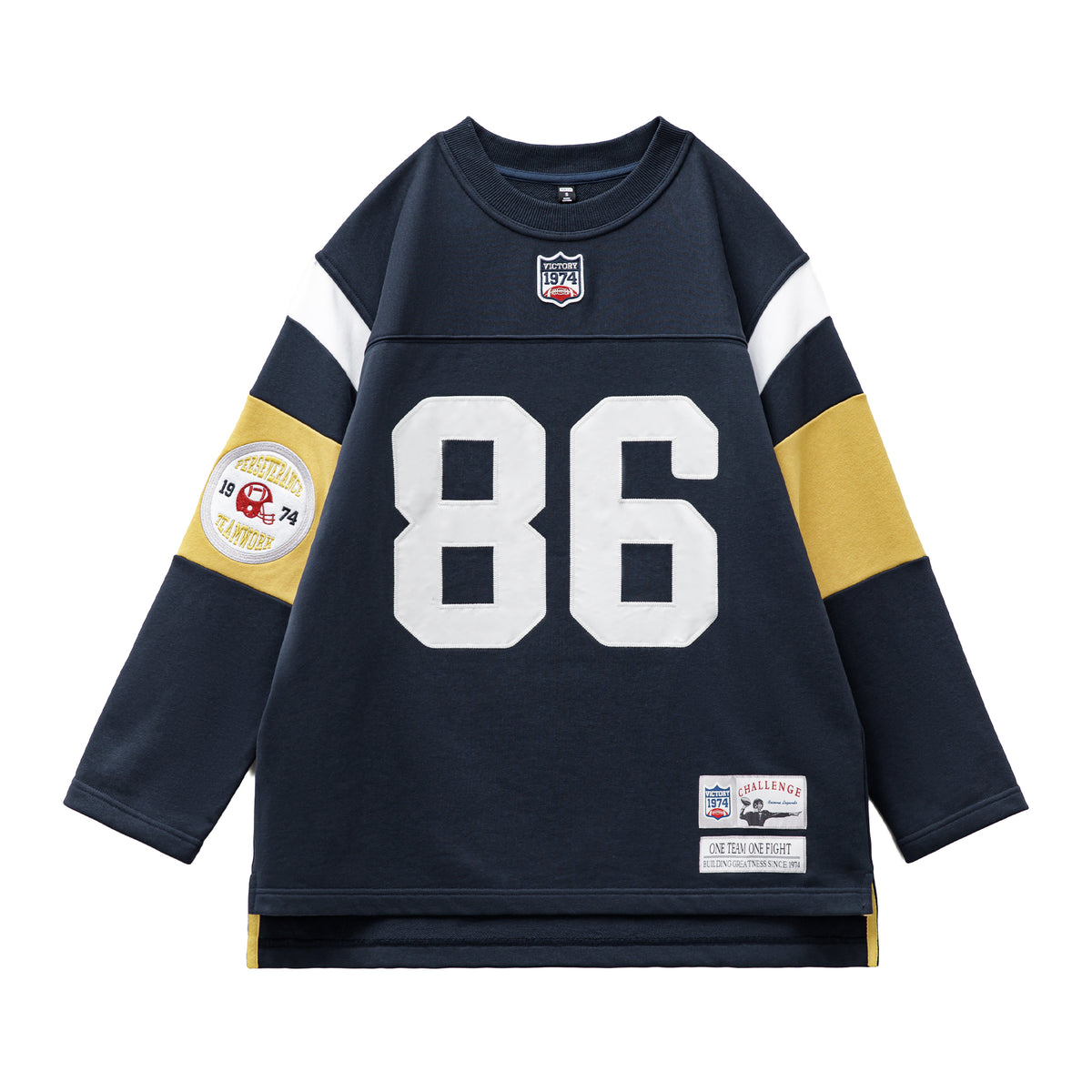 MADEN Damen-Rugby-Sweatshirt mit Stickerei 