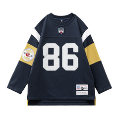 MADEN Damen besticktes Rugby-Sweatshirt