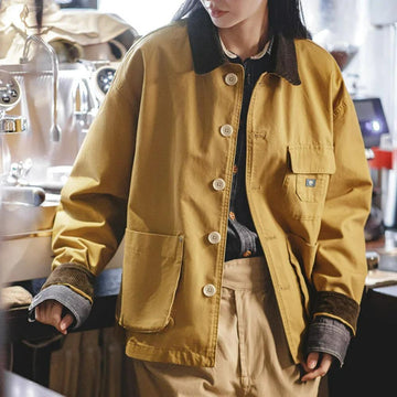 MADEN Corduroy Lapel Collar Oversized Jacket