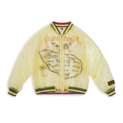 Chaqueta Sukajan de organza bordada transparente MADEN