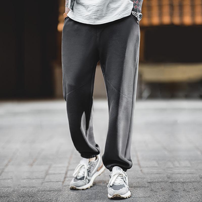 Pantalon de jogging décontracté MADEN pour homme, en coton, avec cordon de serrage, taille élastique, coupe droite et ample, style jogging essentiel. 