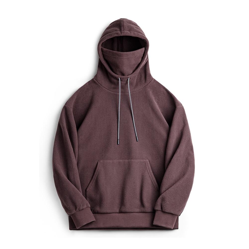 Sudadera con capucha balaclava de forro polar de peso pesado con capa cortaviento para hombre MADEN