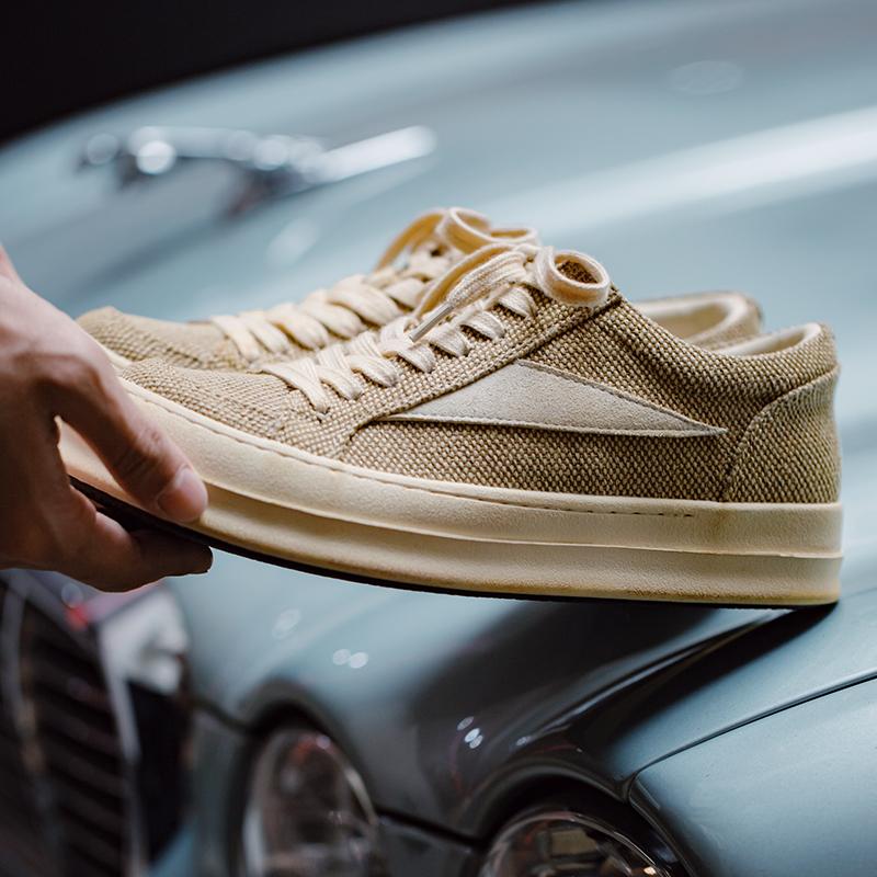 MADEN Men's Sneakers Niche Thick Sole Height Increasing Versatile Trendy Shoes American High Street Retro Distressed Casual Canvas Shoes