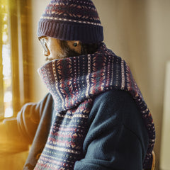 MADEN Fair Isle Strickschal- und Mützenset