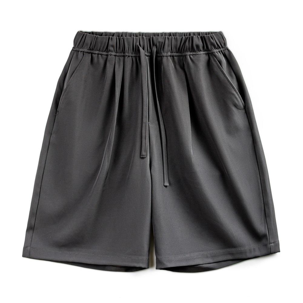 MADEN Casual Shorts Easypants No-ironing Loose-fit Straight Short Pants Drape Solid Color with Drawstring Summer New