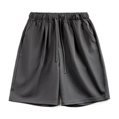 MADEN Leinenmischung Shorts mit Kordelzug und geradem Bein
