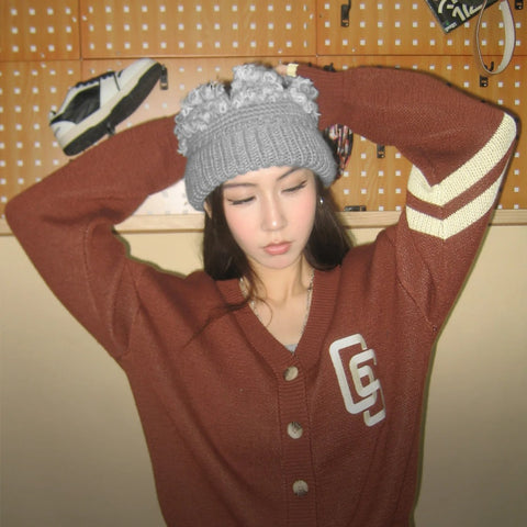 MADEN Damen Strickschal und Halswärmer, dick, warm, schwarz, kuschelig, für den Winter 