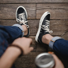 MADEN Herren Canvas Skate Sneaker – Retro Low-Top, Atmungsaktiv