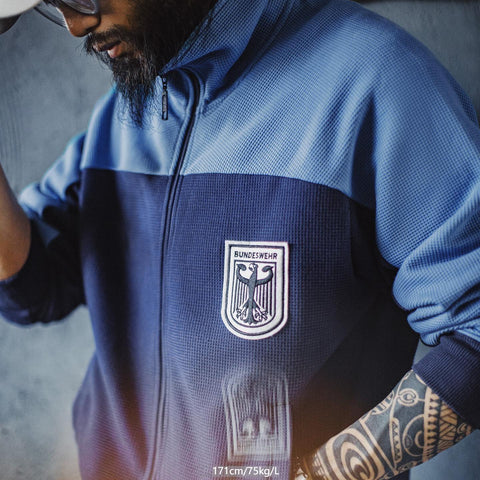 MADEN 남성 컬러블록 코치 재킷 & 와플 니트 조거 세트 스탠드 칼라 통기성 훈련 트랙수트 운동 스트리트웨어 의상