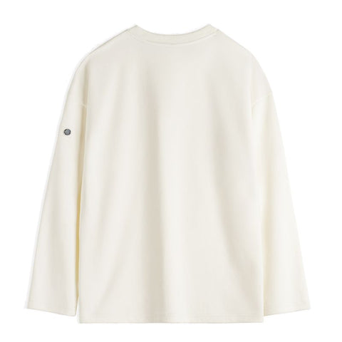 MADEN Ribbed V-neck Long Sleeve T-Shirt