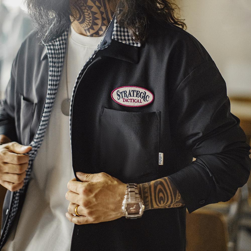 마덴 남성용 검정 유틸리티 포켓 셔츠 재킷 긴 소매 야외 작업복 오버 셔츠 경량 기술 의류 하이킹 캐주얼 가을 셔켓