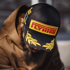 MADEN Schwarze F1 Champion bestickte Flat Brim Cap