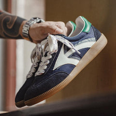 MADEN Retro Patchwork Wildleder Trainer Sneaker mit dicker Sohle