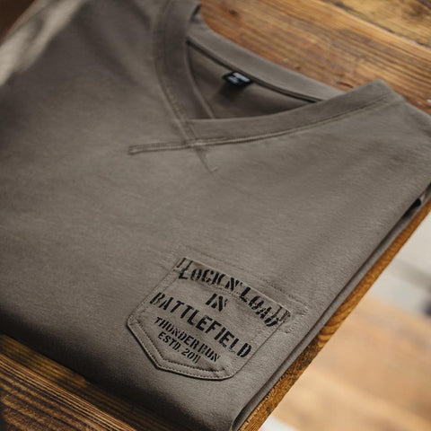 Camiseta de bolsillo 100% algodón MADEN Retro para hombre, cuello en V, canalé, manga corta, camiseta deportiva para entrenamiento, casual, versátil, ropa masculina, pago contra entrega