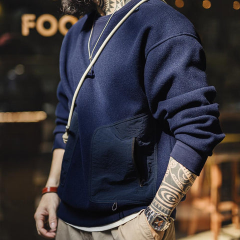 Sweat-shirt en laine mélangée épaisse pour homme MADEN 