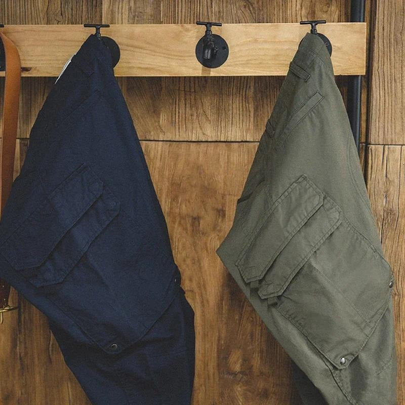 Pantalones tácticos cargo de algodón grueso con múltiples bolsillos para hombre MADEN