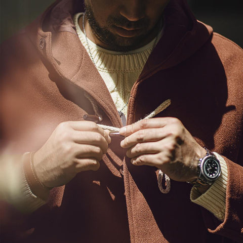 Maden Kapuzenmantel mit Dufflecoat, Unisex, warme Duffle-Jacke 