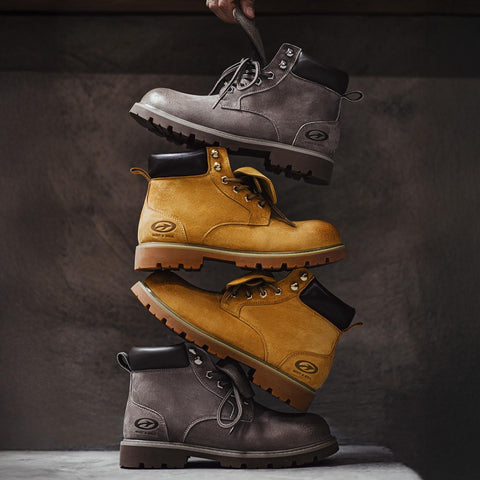 MADEN Unbounded Flip-Cover Leder-Arbeitsstiefel 