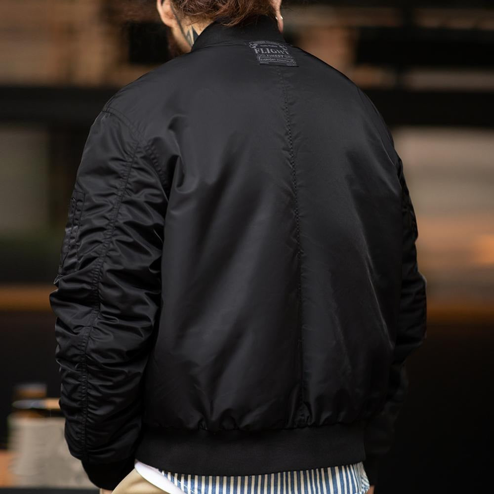 MADEN Herren Klassische Flieger Nylon MA-1 Bomberjacke