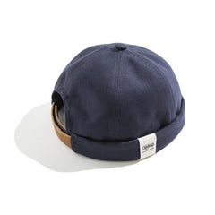 MADEN Retro Baumwoll Rollbündchen Totenkopf Mütze