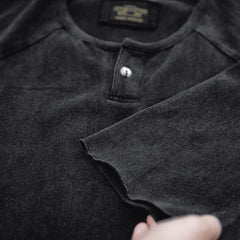 Camiseta Henley retro MADEN para hombre de algodón pesado