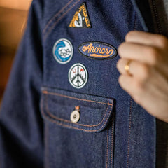 MADEN Embroidery Badge Denim Jacket
