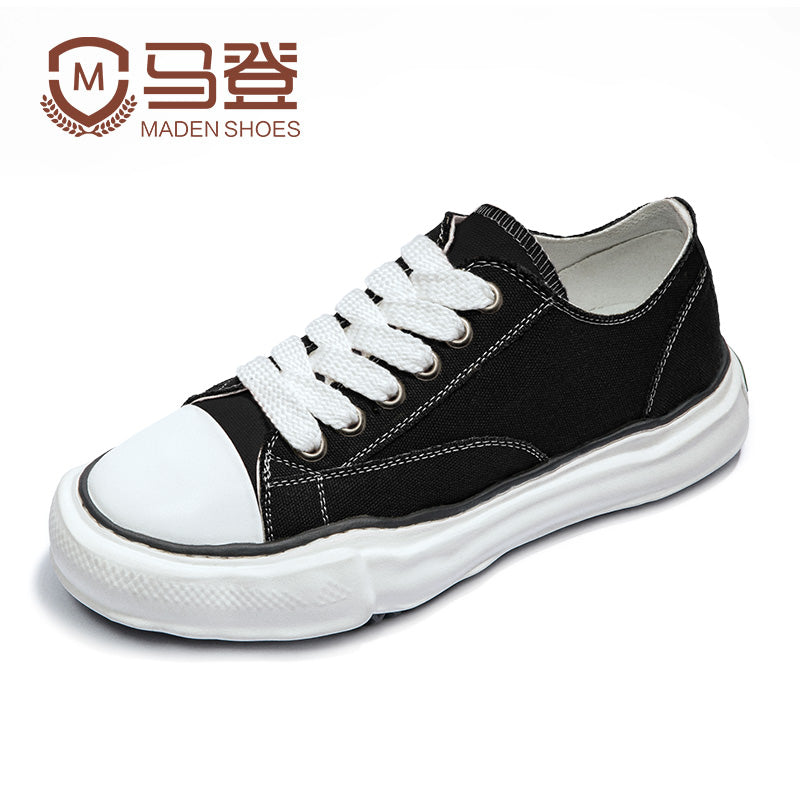 MADEN 남성용 헤비웨이트 캔버스 로우탑 스니커즈