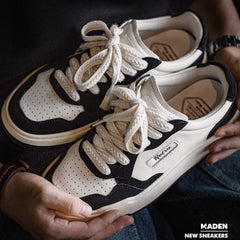 MADEN Herren Color-Block Low-Top Canvas Sneaker