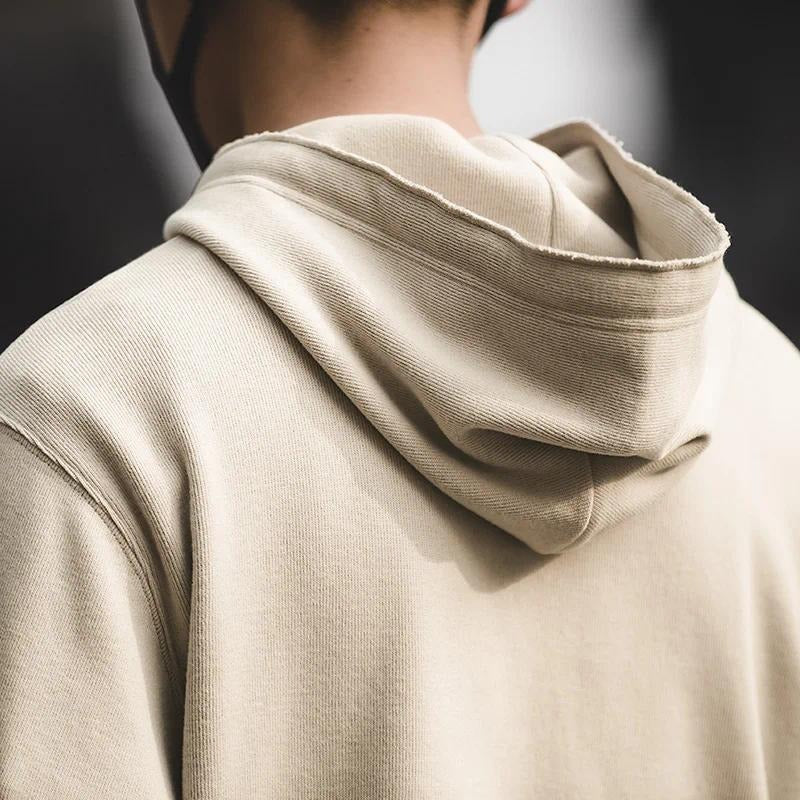 Sudaderas con capucha grises retro MADEN para hombre, sudadera básica de color sólido, sudadera con capucha holgada casual, suéter de otoño