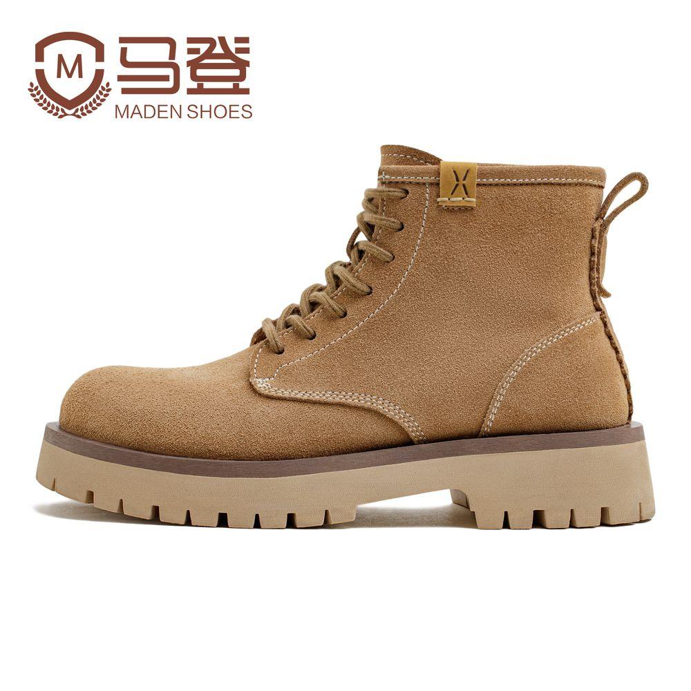 MADEN Herren Wildleder Gezackte Desert Boots für Freizeit