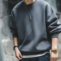 Sudadera de cuello redondo de tela técnica Air-Layer de peso pesado MADEN