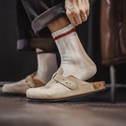 MADEN Herren Retro Wollmischung Crew Socken – Dick gestrickt, Winterkomfort, warm 