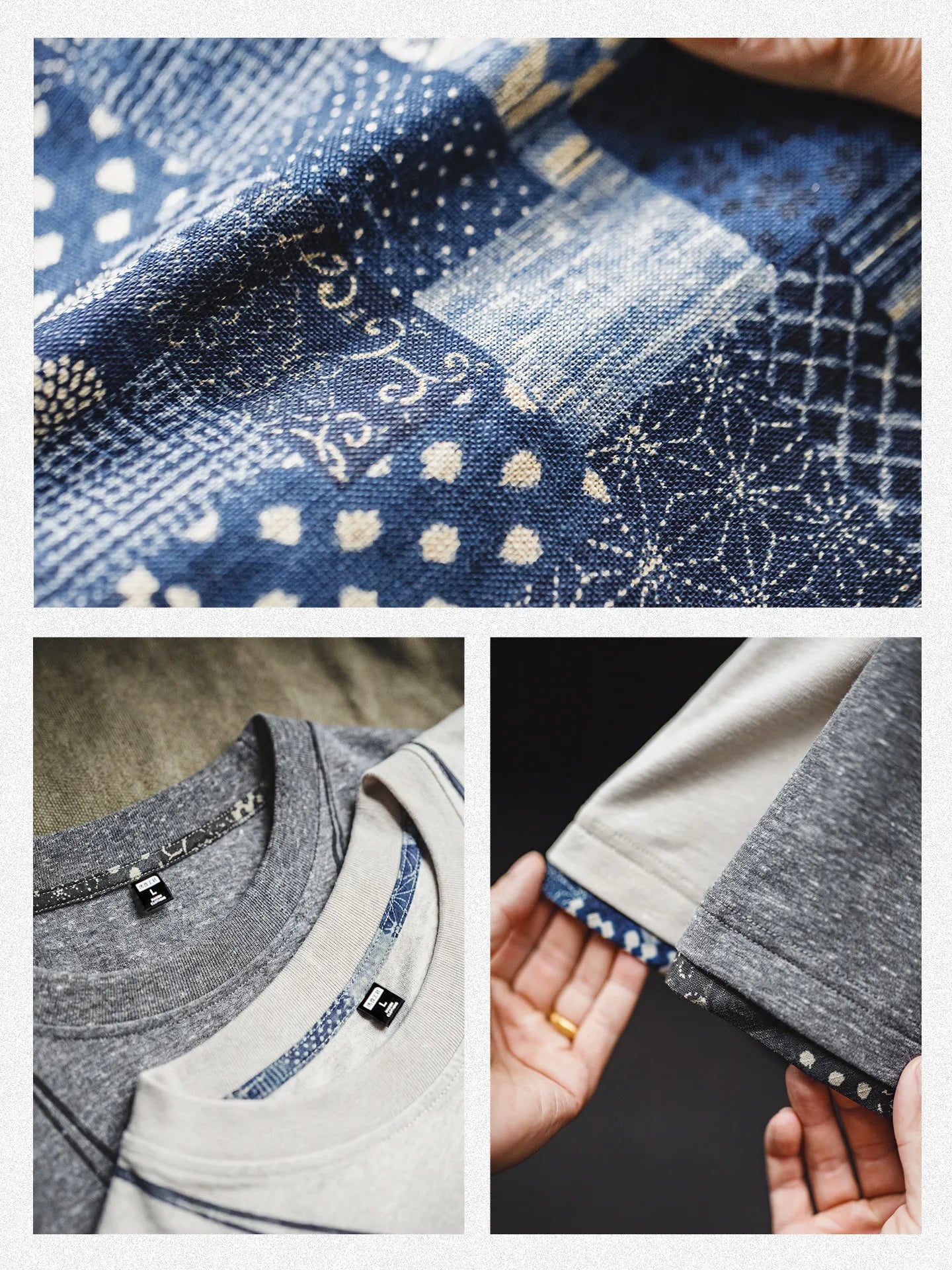 MADEN Patchwork Print Knit T-Shirt