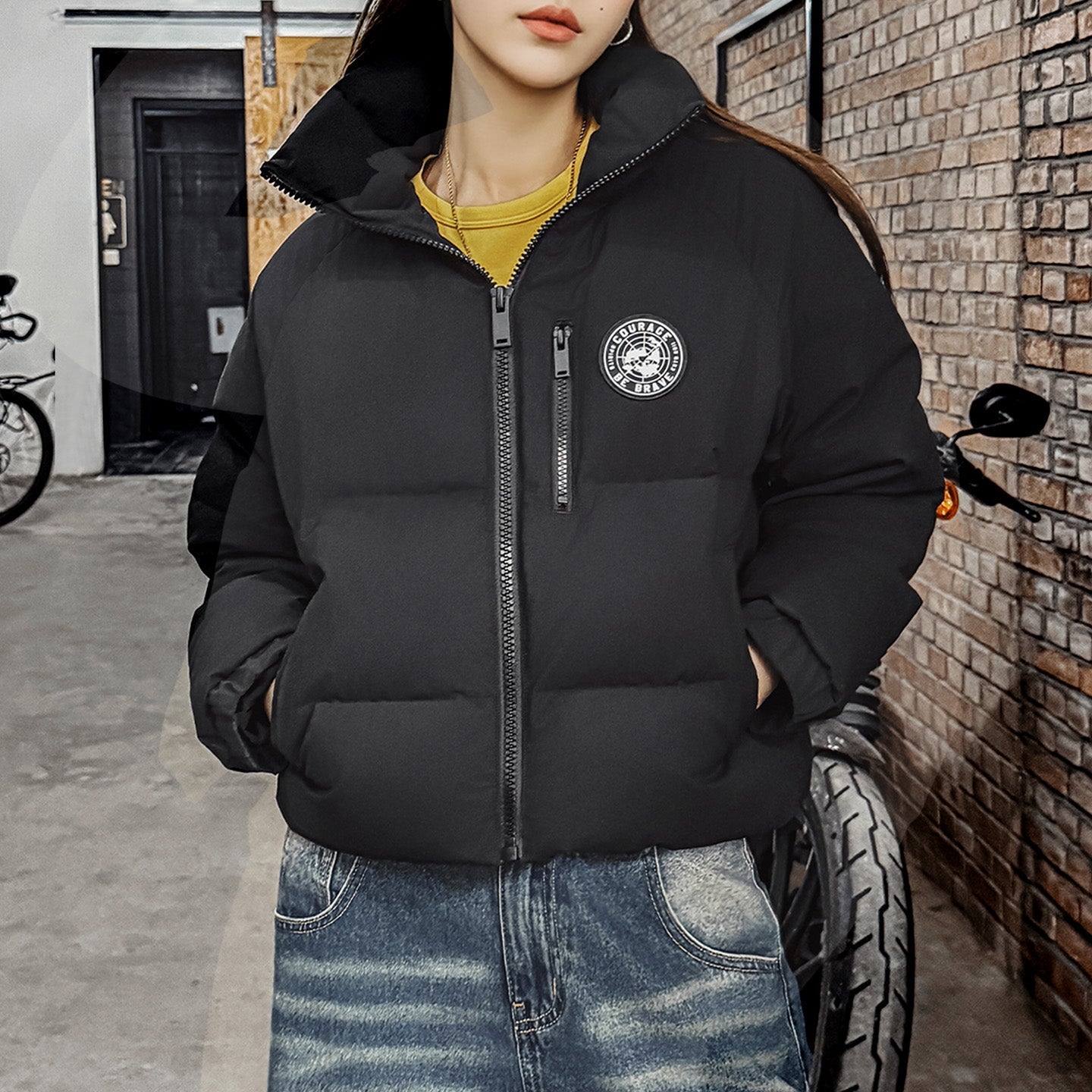 MADEN Women's Stand Collar Down Puffer Coat