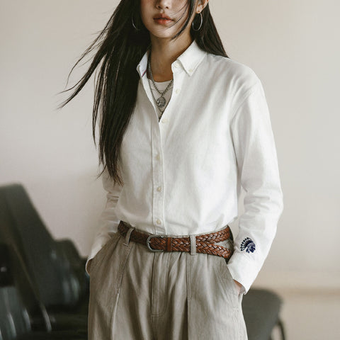 MADEN Oxford Shirt Cotton 100% - Embroidered Cuff