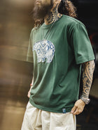 MADEN Men's Vintage Fabric Embroidery Short-Sleeve T-Shirt thumbnail