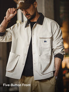 MADEN Corduroy Collar Safari Jacket with Big Pockets thumbnail
