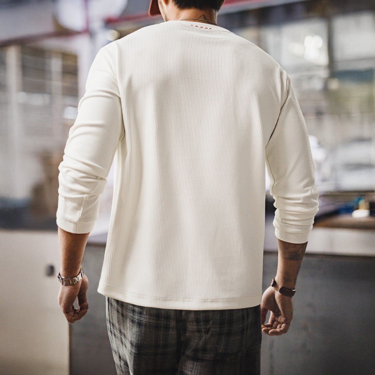MADEN Ribbed Long Sleeve Tee