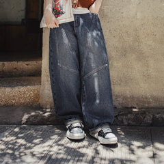 MADEN 15oz Patchwork Wide-Leg Denim Cargo Pants