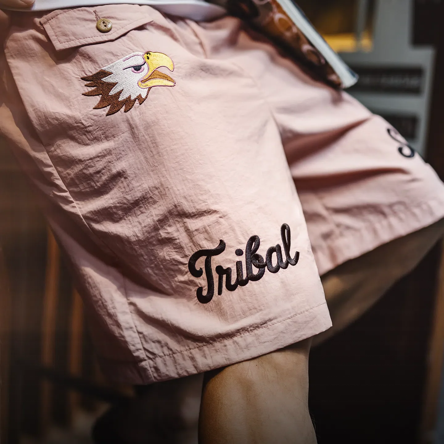 MADEN Tribal Embroidery Beach Shorts