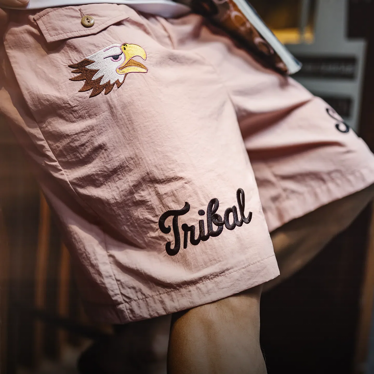 MADEN Tribal Embroidery Beach Shorts