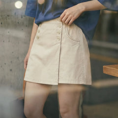 MADEN Women's A-Line Cotton Skort