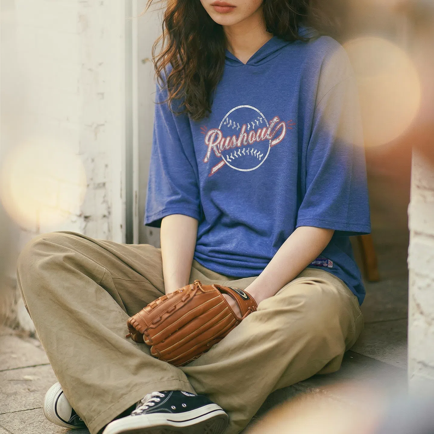 MADEN Women's Hooded Lyocell Print Tee