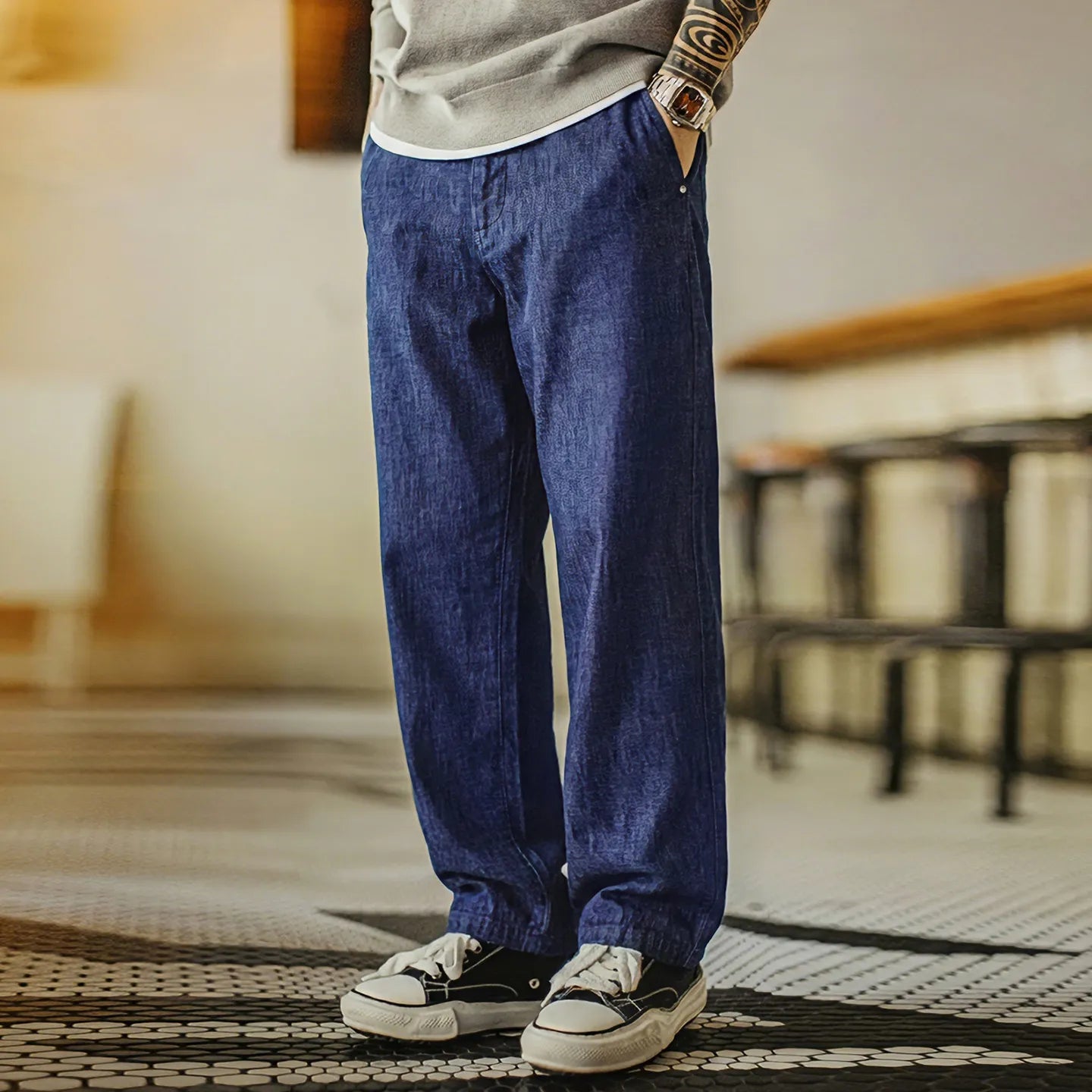 MADEN Light Washed Denim Jeans
