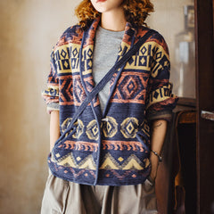 MADEN Vintage Navajo Knit Toggle Cardigan