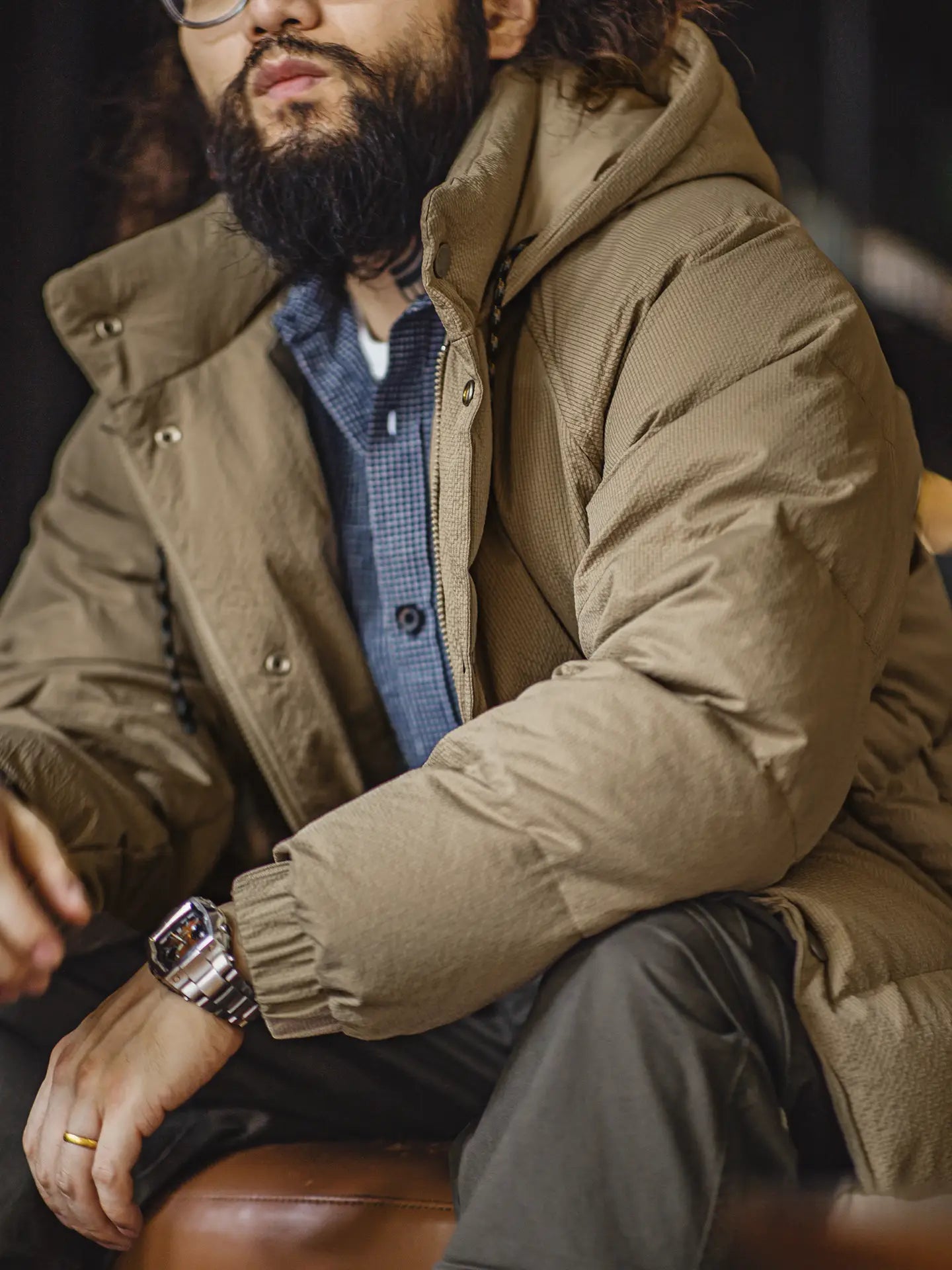 Doudoune matelassée Maden 90 en duvet de canard blanc, épaisse et chaude, à capuche, pour homme. Tissu haute densité. Vêtements d'extérieur chauds pour l'hiver. 