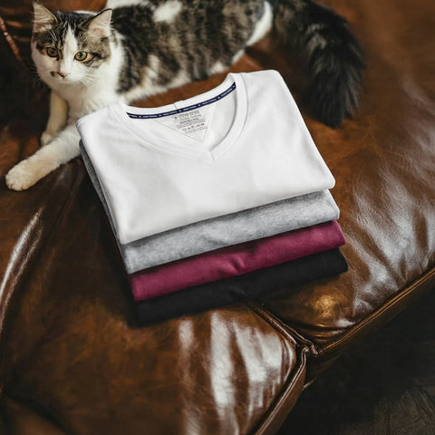 MADEN Women's V-Neck Slim Fit Knit Tee