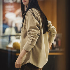 MADEN Damen Cord-Langarmhemd