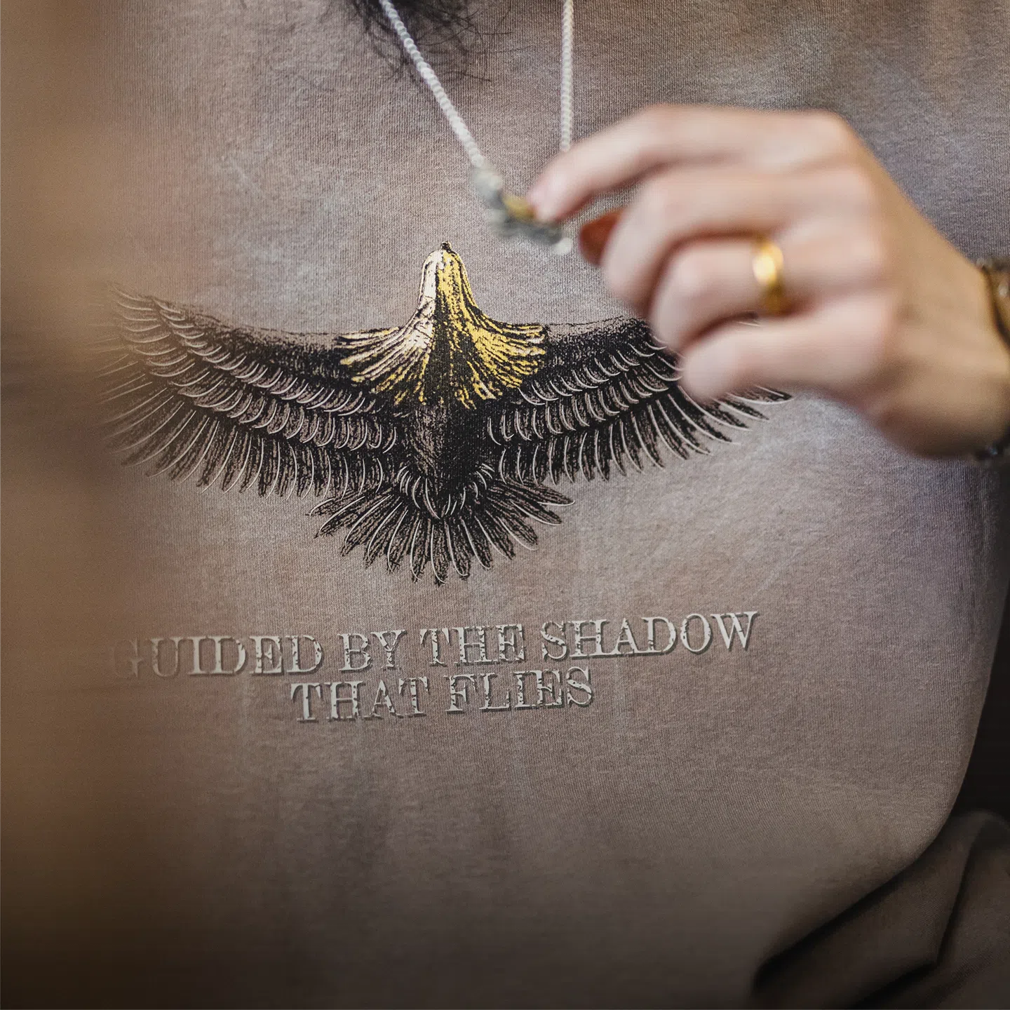 MADEN Vintage Falcon Print Cotton T-shirt