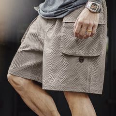 MADEN Seersucker Cargo Pocket Casual Shorts